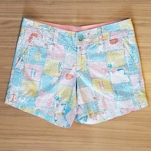 Lilly Pulitzer Callahan Shorts Zodiac Written in the Stars Horoscope Print Pink